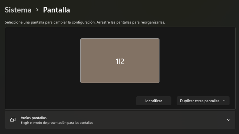 Menú de pantalla de Windows