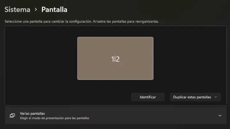 Menú de pantalla de Windows