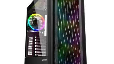 sharkoo caja atx midi rgb wave