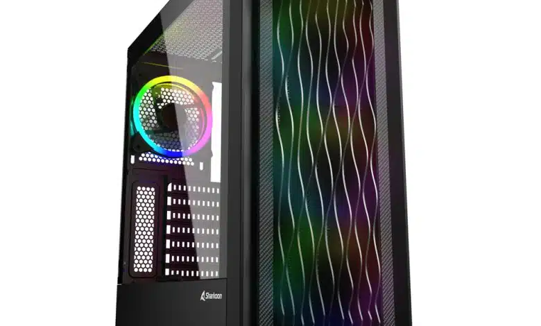 sharkoo caja atx midi rgb wave