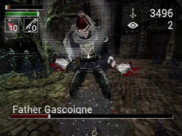 Captura de pantalla del juego fan Bloodborne PSX
