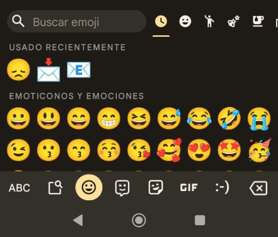 Listado de emojis en Android