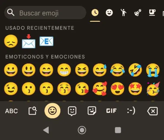 Listado de emojis en Android