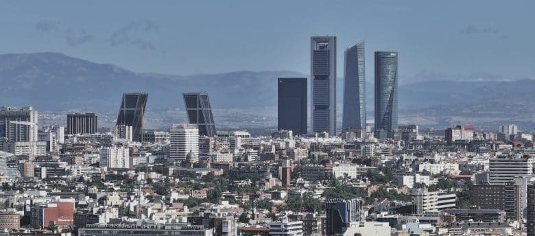 madrid a vista de drone
