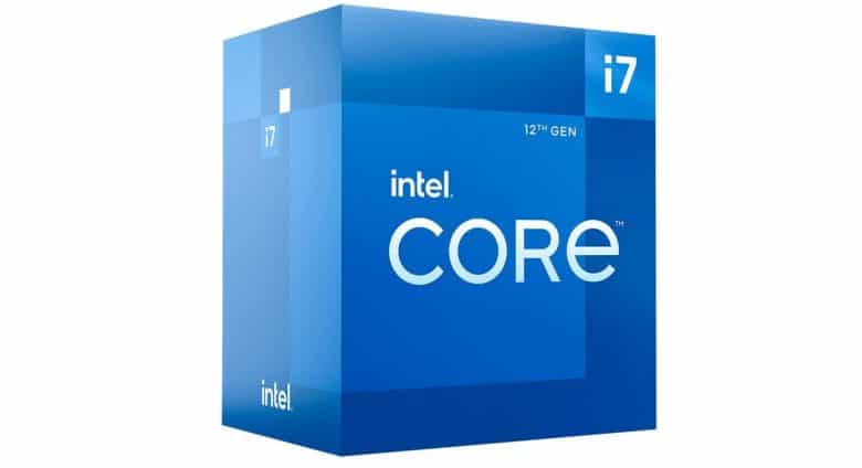 Caja de una CPU Intel Core i7 de 12 generación de escritorio