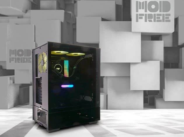 Vista del sistema de torre ModFree Base Edition de InWin