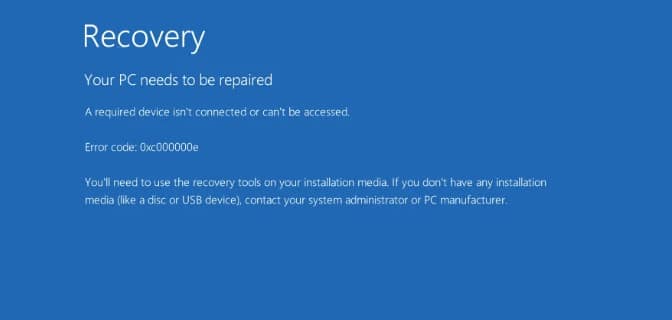 Error 0xc00000e de Windows y Windows 10 y 11 que se puede reparar, corregir y solucionarlo