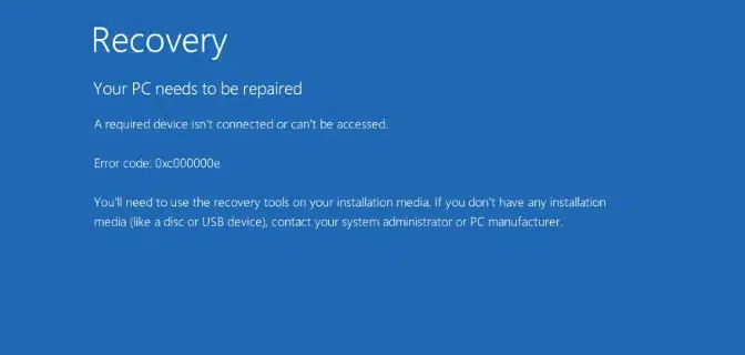 Error 0xc00000e de Windows y Windows 10 y 11 que se puede reparar, corregir y solucionarlo