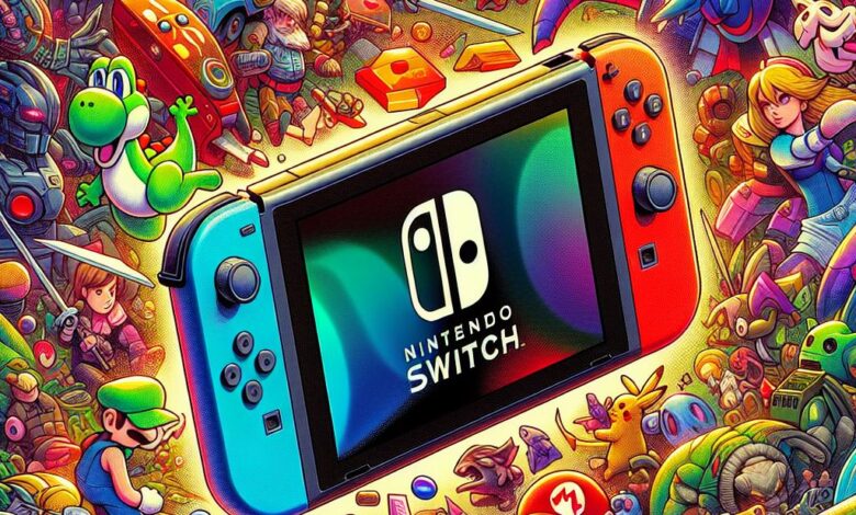 colage de personajes de juegos de nintendo switch