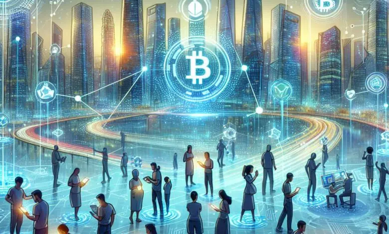 Blockchain imagen simulada