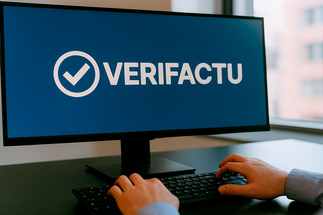monitor con imagen de verifactu